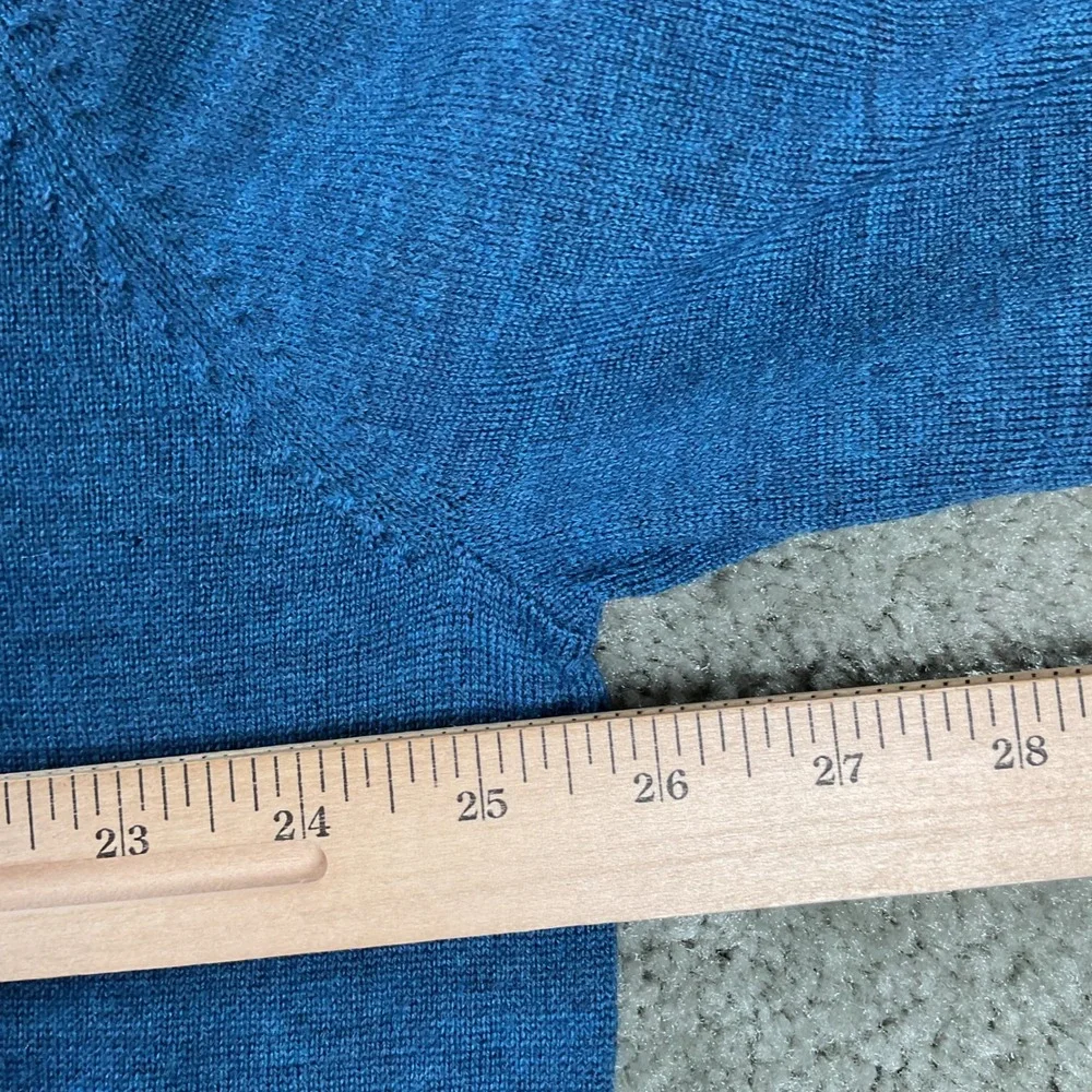 Turnbury Polo Sweater Mens XXL Blue Extra Fine Merino Wool Long Sleeve Knit